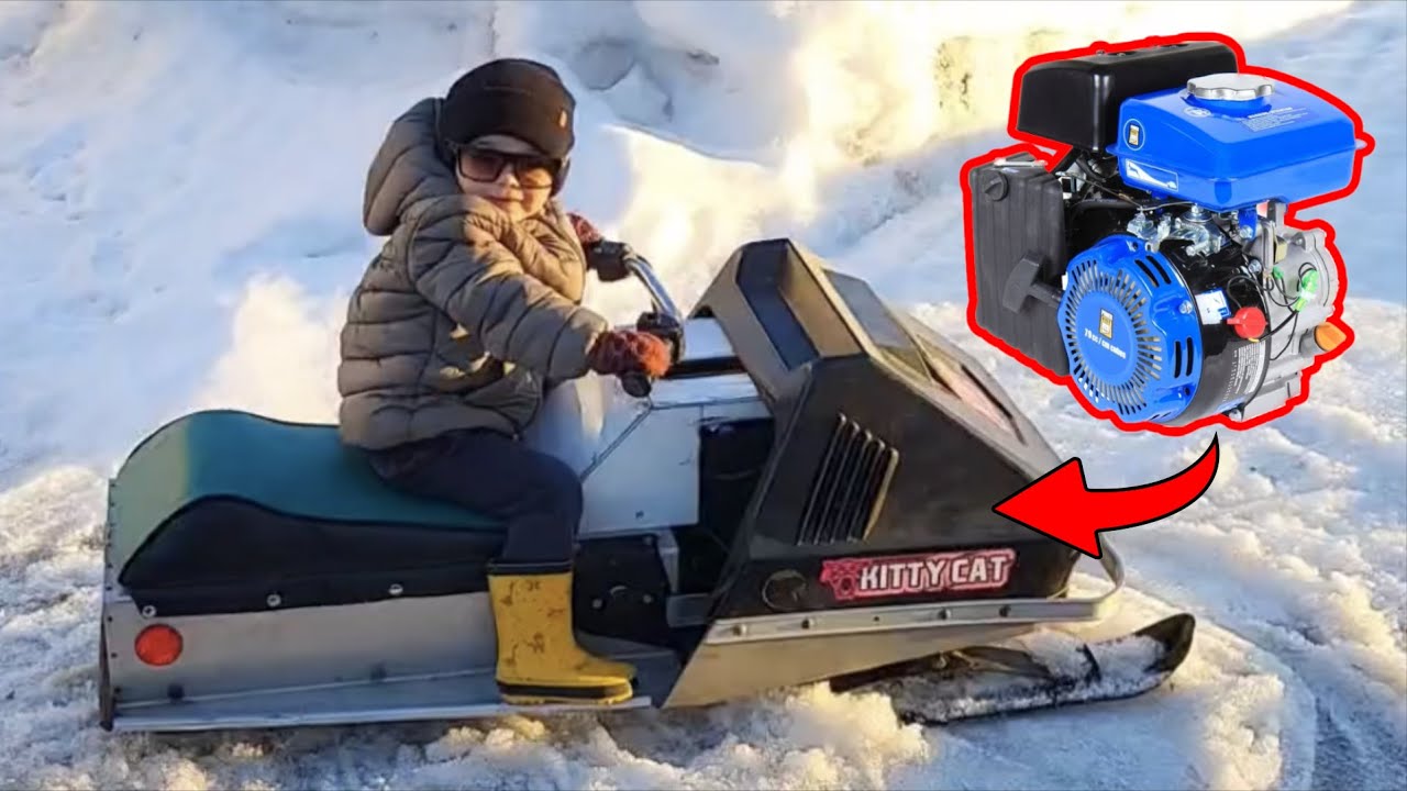 How To Swap A 79cc 4-Stroke Engine Into A Kitty Cat Snowmobile - Full Step By Step