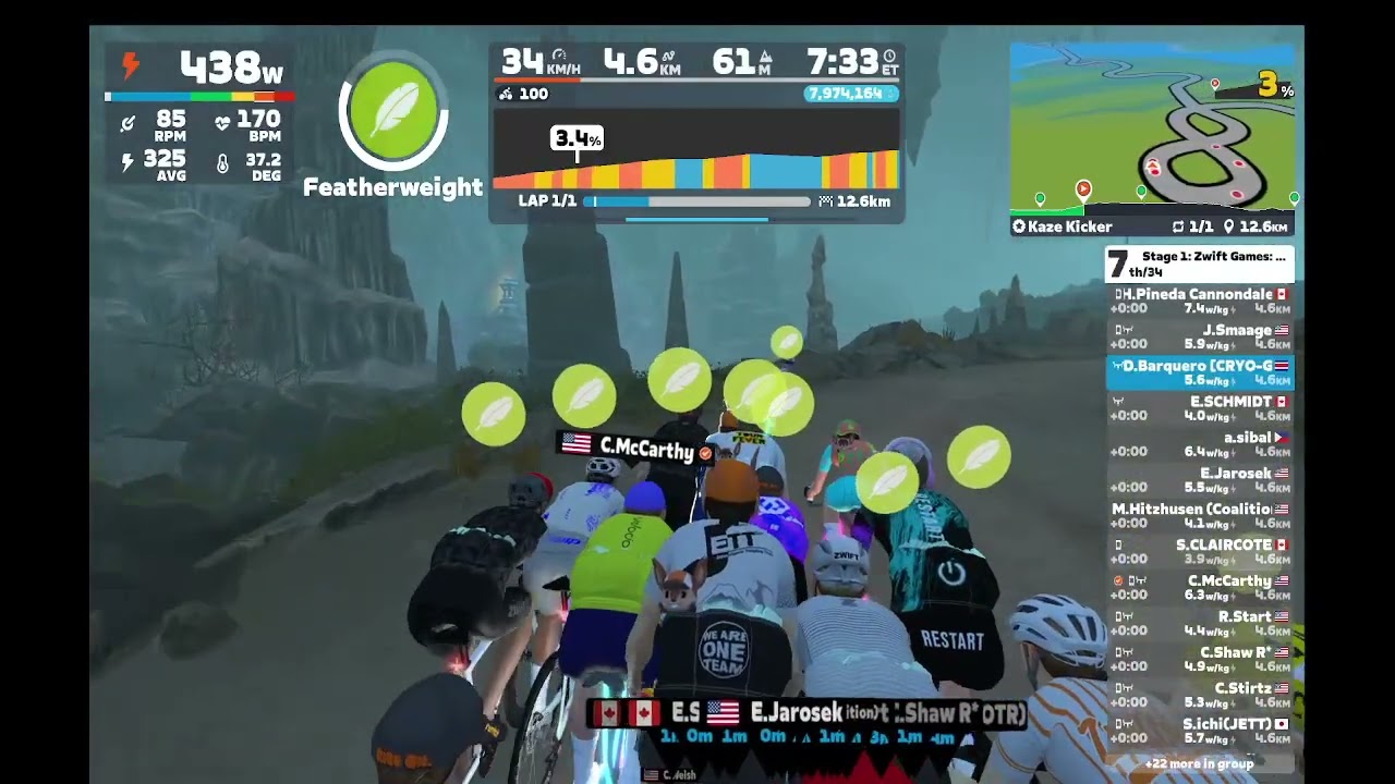 Stage 1: Zwift Games: Kaze Kicker | Advanced (A) | 1 lap - 📏17.3 km - ⛰️140m