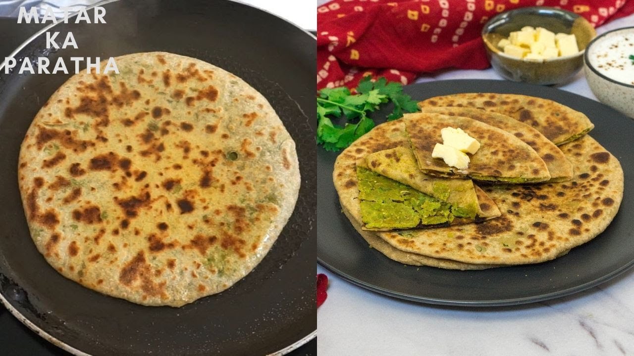 Matar Ka Paratha, No Onion No Garlic Jain Recipe, हरे मटर का पराठा, Green Peas Stuffed Paratha