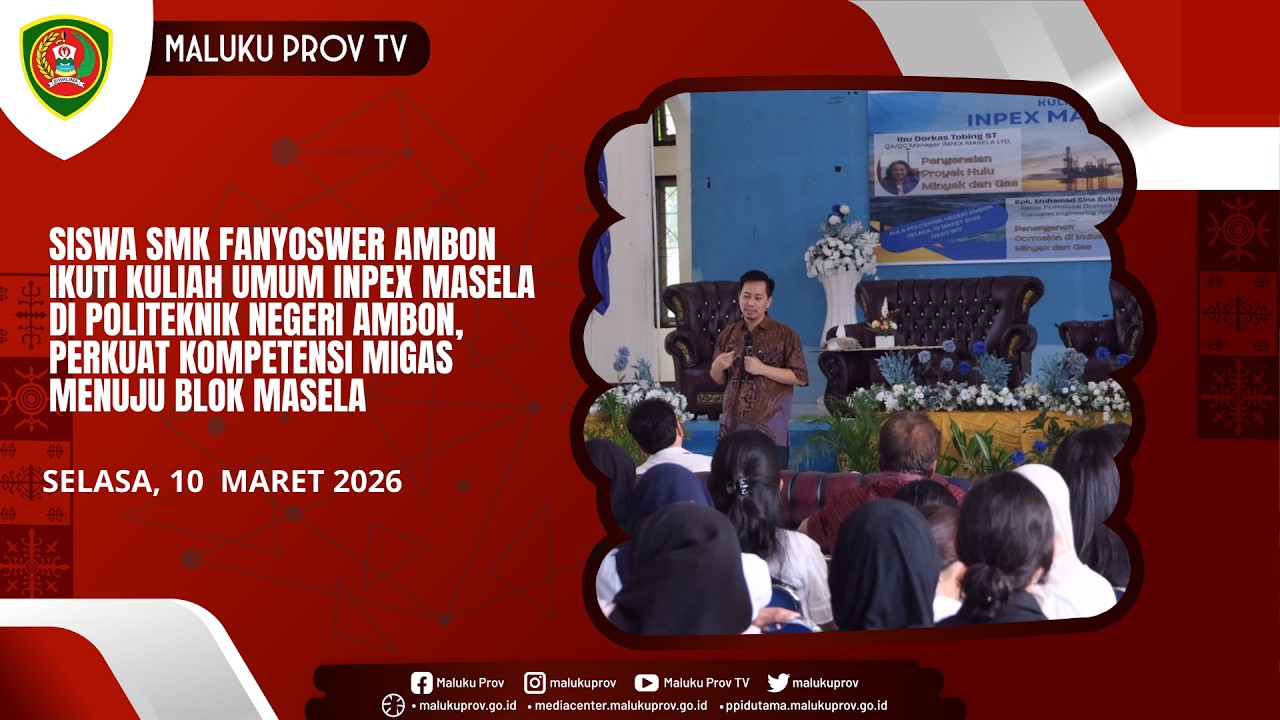 Siswa SMK Fanyoswer Ambon Ikuti Kuliah Umum INPEX Masela di Politeknik Negeri Ambon
