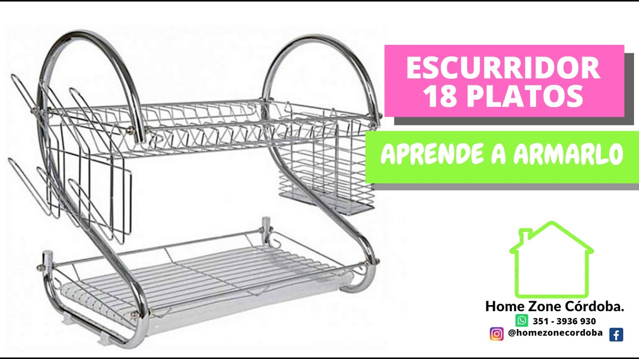 ESCURRIDOR DE PLATOS DE ACERO INOXIDABLE  APRENDE A ARMARLO