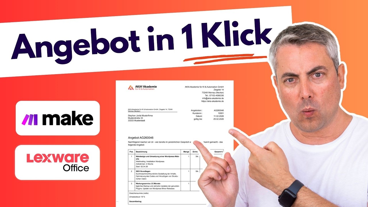 Make Automation: Aus Formular wird Angebot + PDF + E-Mail (Lexoffice)