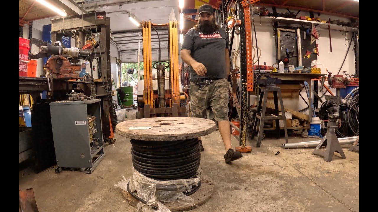 Stripping Massive Spools Of Copper Wire
