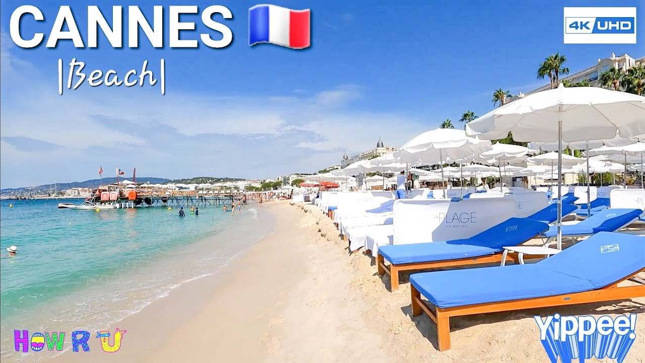 Walking Tour Cannes 2022 Beach [4K] 🇨🇵France |  Cote D'Azur