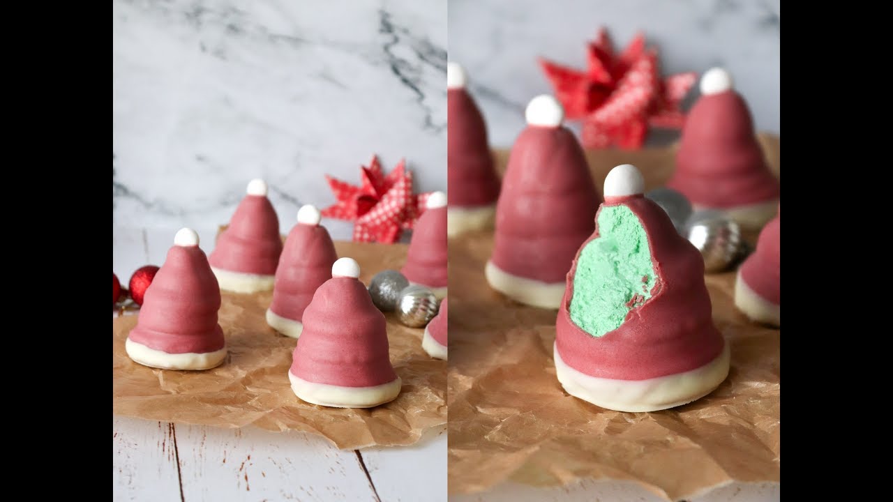 Hjemmelavet Flødeboller - Juleflødeboller Nissehuer - Juleopskrift - One Kitchen DK