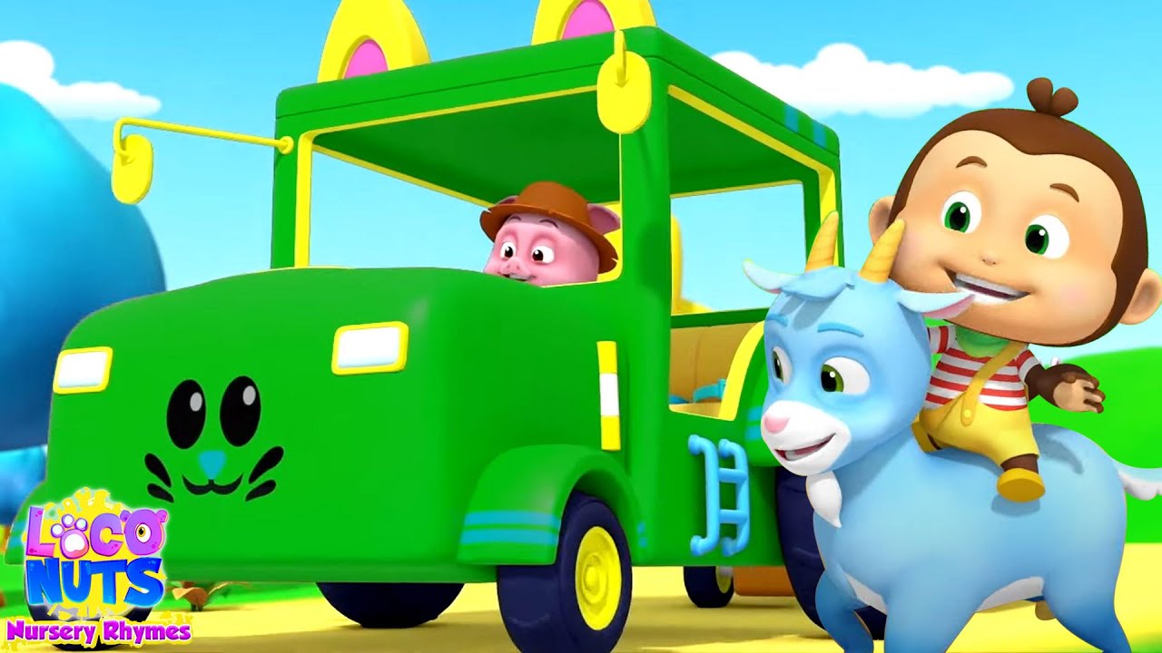 Wheels On The Tractor Go Round And Round + More Nursery Rhymes And Cartoon Videos