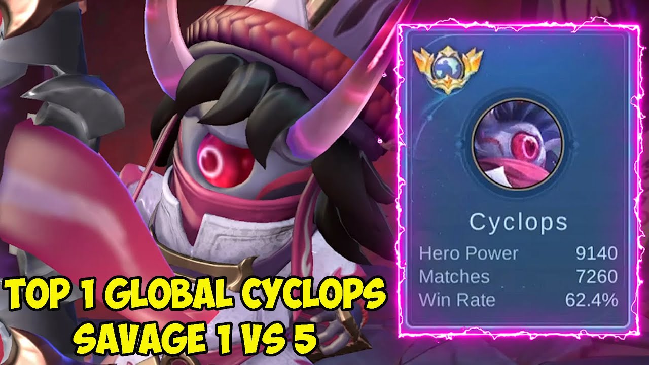 RAJA  CYCLOPS 1 vs 5 SAVAGE skill nya jago banget bisa kita tiru nih di rank - mobile legends