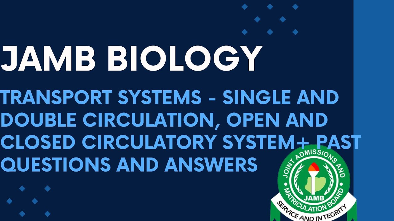 JAMB Biology 2025 EP 76 - Single & Double Circulation + Open & Closed Circulatory system