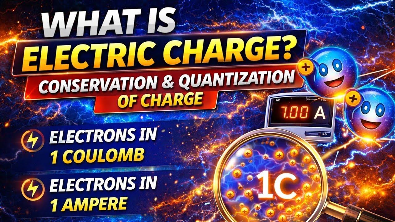 What is Electric Charge? | Conservation & Quantization of Charge | Electrons in 1 Coulomb & 1 Ampere