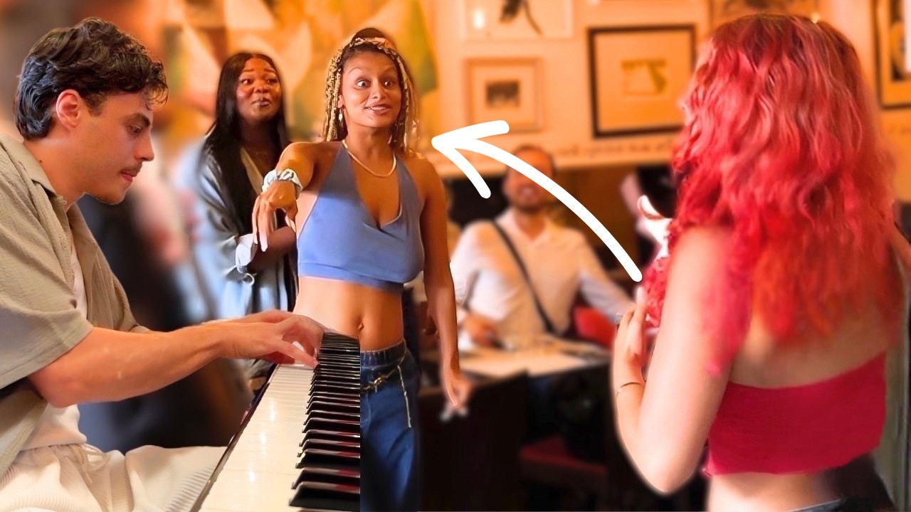 Everybody STOPPED eating when she started singing..