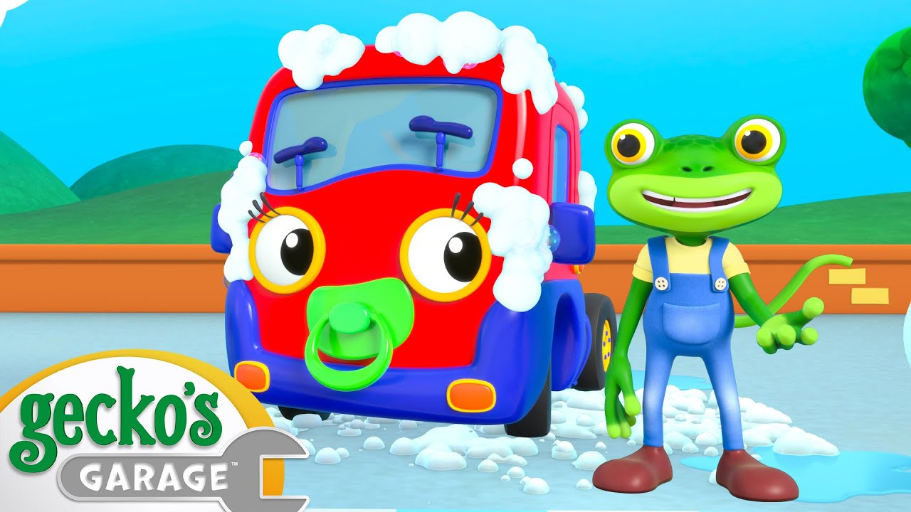 Car Wash Fun - Baby Truck's Splash | Gecko's Garage | Cartoons For Kids | Toddler Fun Learning