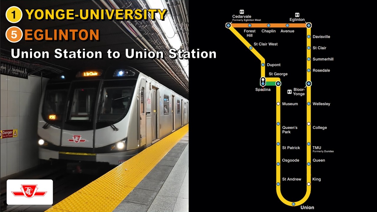 TTC POV Ride: Union Station Clockwise to Union Station Via Cedarvale Station