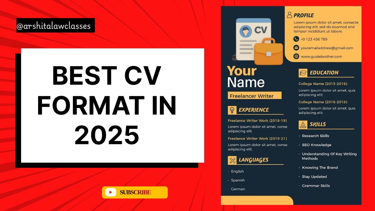 Best CV Format for Law Students & Freshers | Internship Ready + Tips for 2025 | Complete Guide