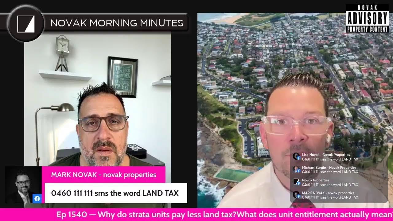 Ep 1540 &mdash; Why do strata units pay less land tax? What does unit entitlement actually mean?