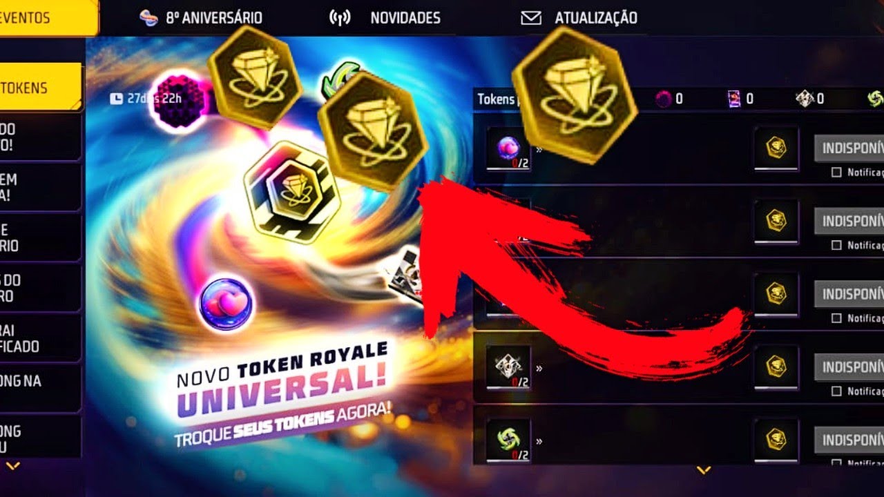 COMO FUNCIONA O NOVO TOKEN ROYALE UNIVERSAL NO FREE FIRE