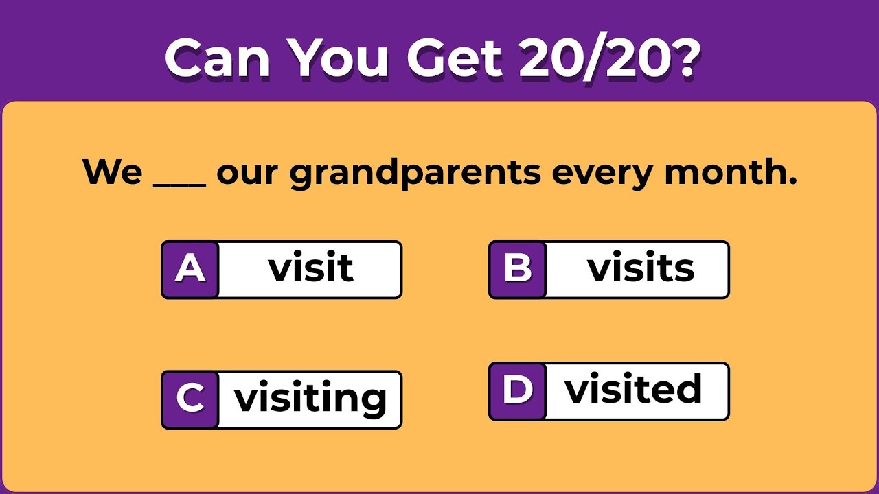 Simple Present | English Quiz | Tense Quiz | Test Your English Grammar | English Grammar test