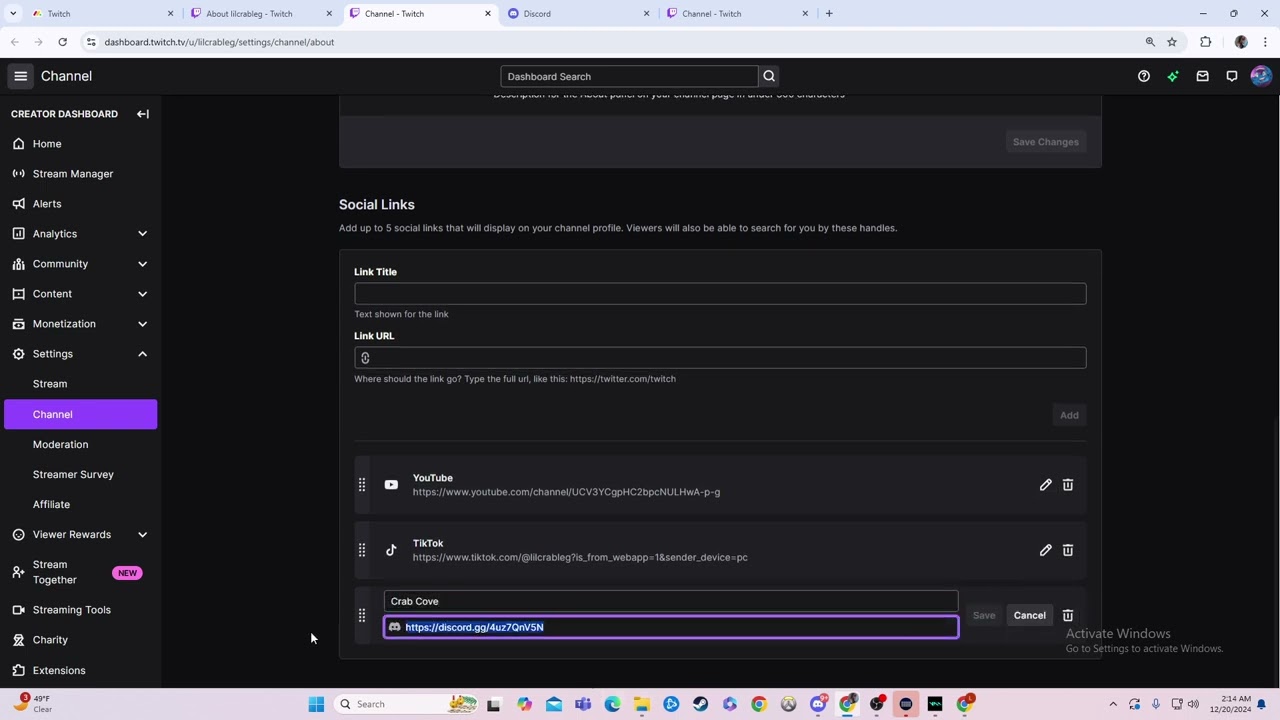 How to Add Discord Link to Twitch
