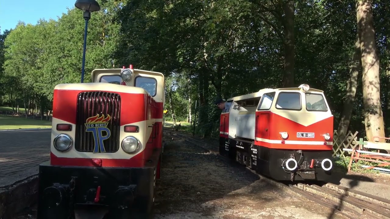 Einrücken der Parkeisenbahn Vatterode nach einen schönen Betriebstag ,am Samstag dem 06.08.2022