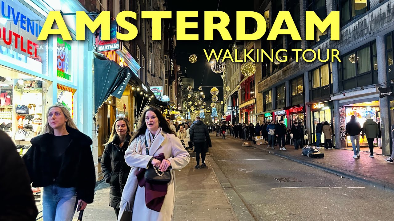 December In Amsterdam Before Christmas Nightlife Walk | Feeling The Xmas Vibes (4K)🎄♥️