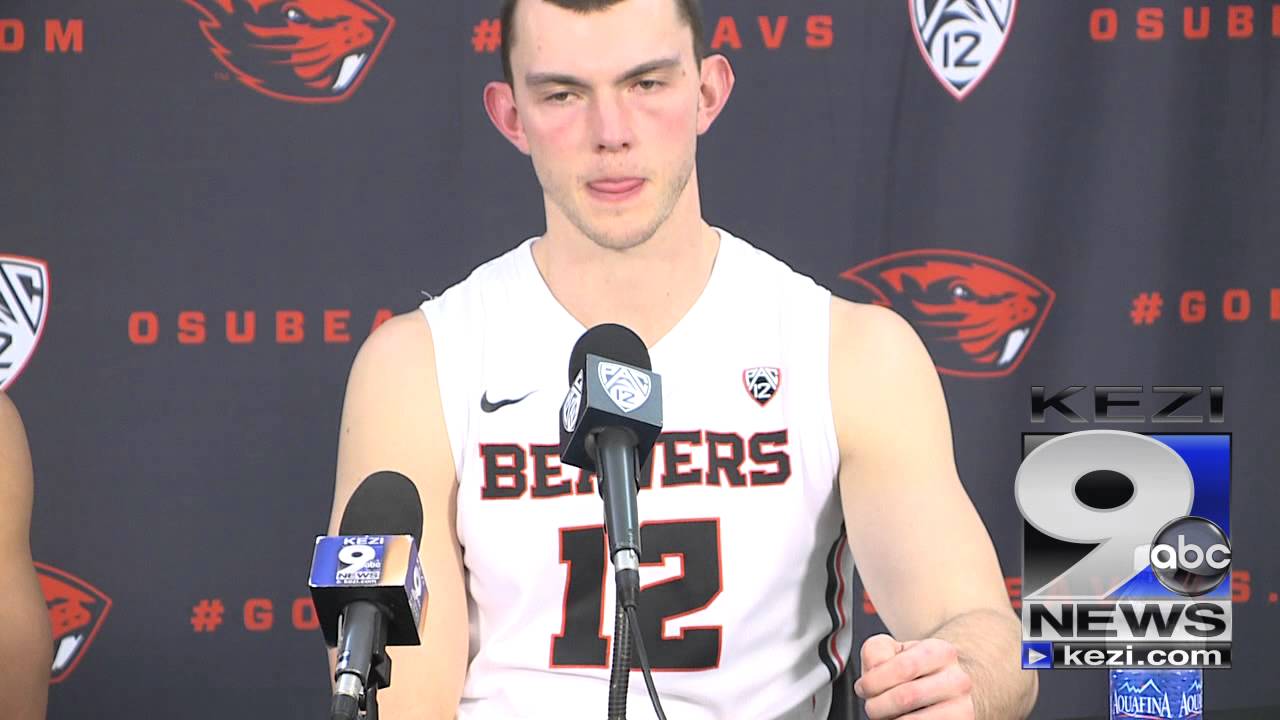 Angus Brandt and Challe Barton after OSU's Win over Towson