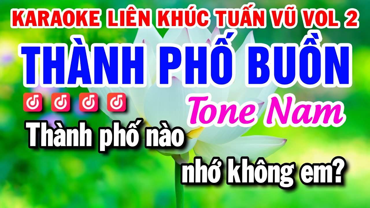 Karaoke Liên Khúc Tuấn Vũ VOL 2 - Thành Phố Buồn ( Beat Chuẩn ) Huỳnh Lê