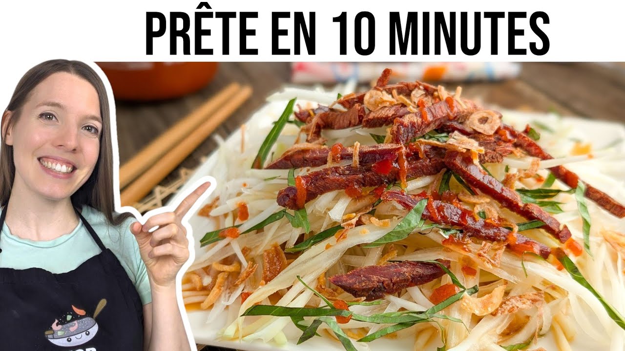 Salade de Papaye Verte Vietnamienne (FACILE ET RAPIDE) HOP DANS LE WOK