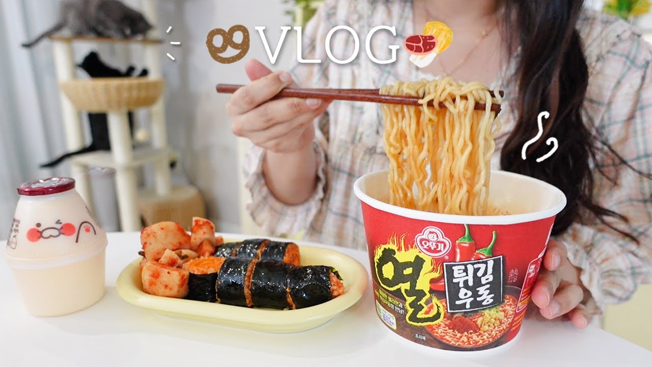 SUB) Я заболел гриппом, но хорошо поел и справился с ним🥩ㅣ печенье из крендельков из дюльзы🥨