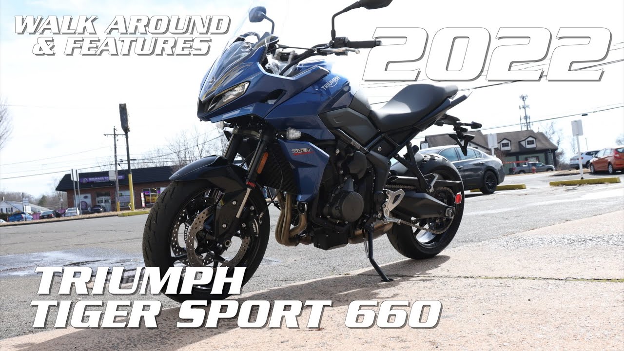 The new 2022 Triumph Tiger Sport 660 in Lucern Blue/Sapphire Black walk around & features with Sean