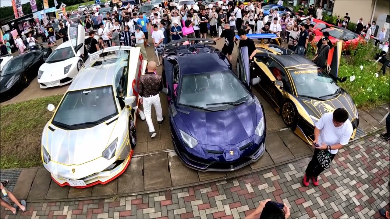 #lamborghini #世界最強諸星一家＃諸星ー家    飯舘村道の駅 諸星一家 空ぶかし🔥飯館村スーパーカー2024 Iitate  Supercar Festival Part 1