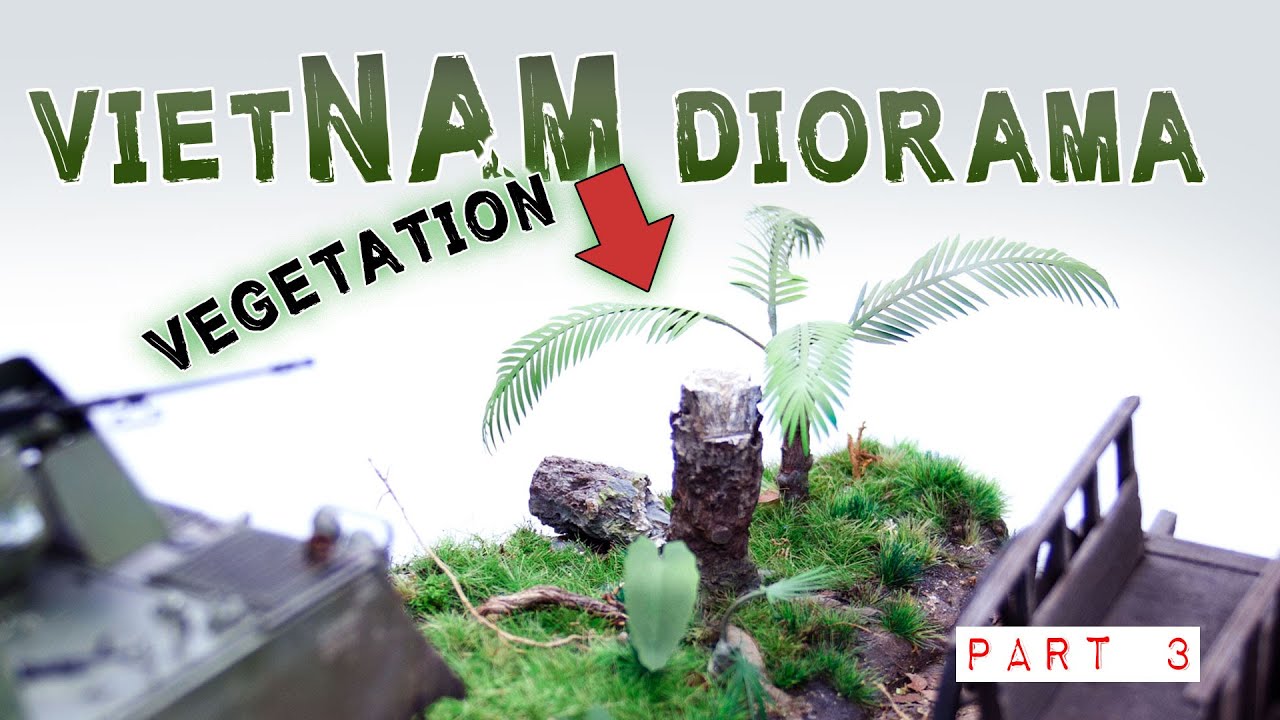 VIETNAM DIORAMA #3 - VEGETATION, CART AND OXEN