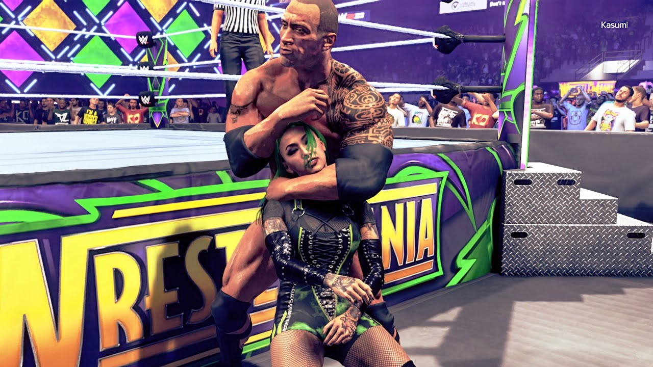 WWE 2k23: Shotzi vs The Rock #intergender #wrestling