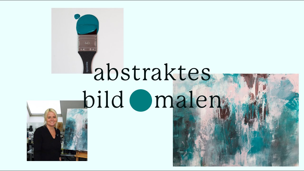 Abstraktes Bild malen mit Smaragdgrün Hell