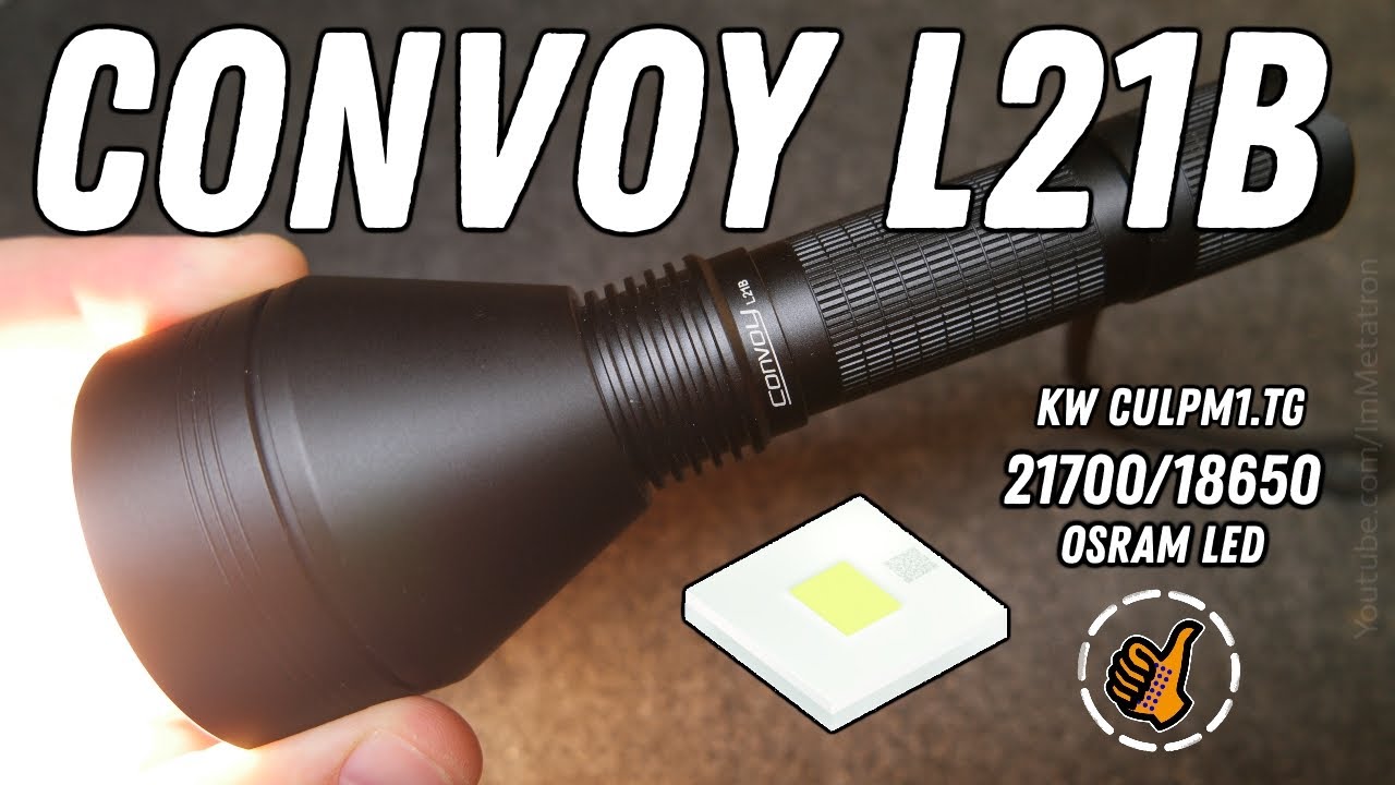 Convoy L21B 🔦 мощный дальнобойный фонарь (OSRAM KW CULPM1.TG 8A 12group) \ обзор + ночной тест.