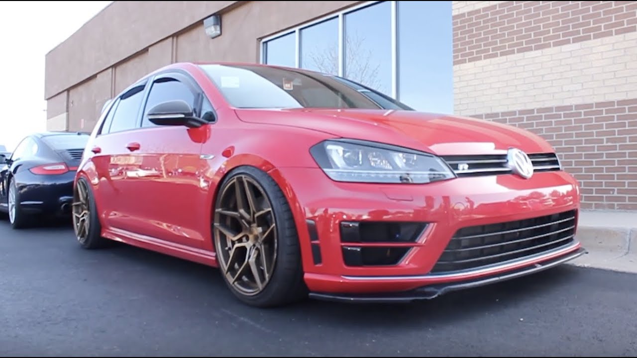 Bagged VW MK7 Golf R on 19in wheels!! (Rohana RFX11 19x9.5)