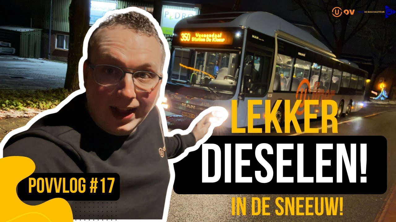 Mijn bus VAST in de Sneeuw | Lekker Dieselen met een 15 Meter MAN. #povvlog 17
