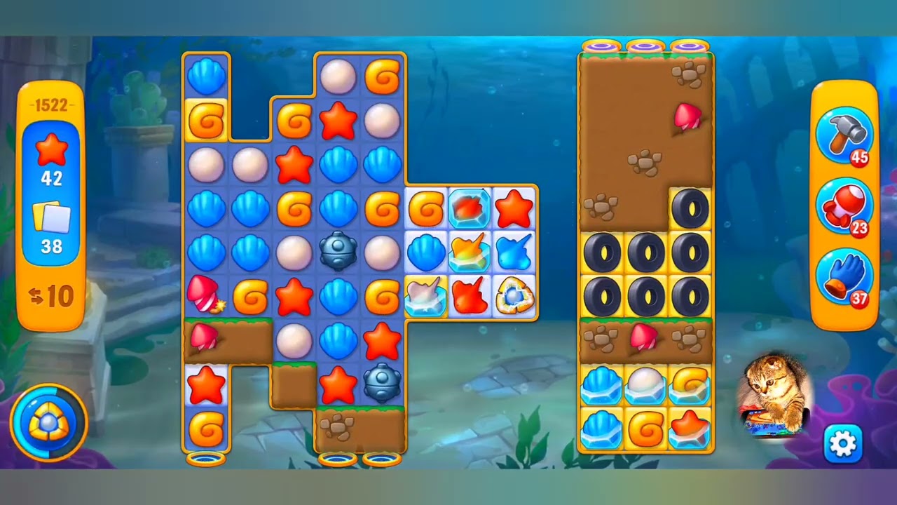 фишдом 2022, 1522 уровень - прохождение без бустеров # Fishdom, 1522  level - no Boosters.