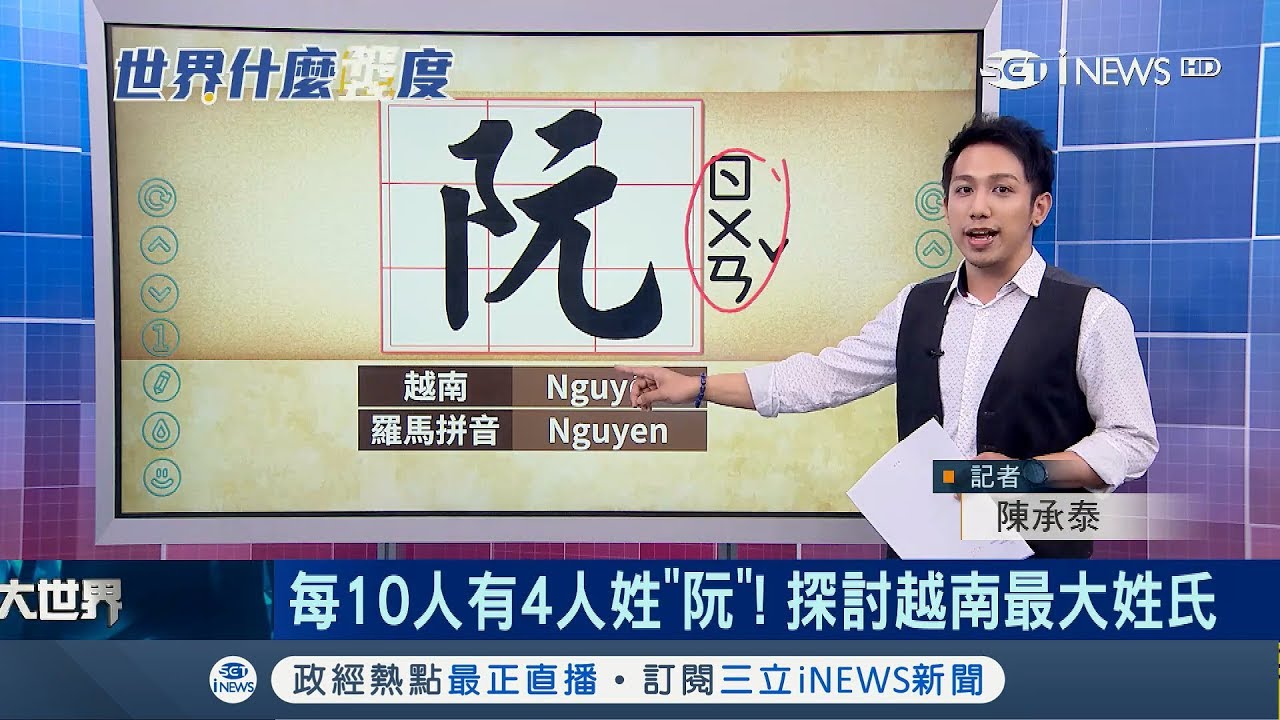 長知識了！越南人口姓「阮」佔40% 背後原因與歷史朝代有關｜記者 陳承泰│【世界什麼泰度】20190315│三立iNEWS