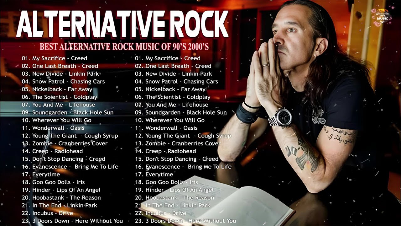 Creed, Linkin Park, Metallica, Nickelback, Green Day, Coldplay💕Alternative Rock Greatest Hit