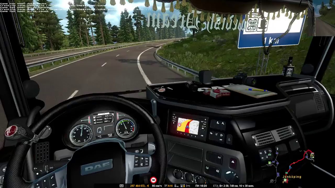 ETS2 v1.30/2.2s*ProMods2.26+RusMap1.8+Южн.Регион7+Турция* DafXF 8x4*) Катаем Европу