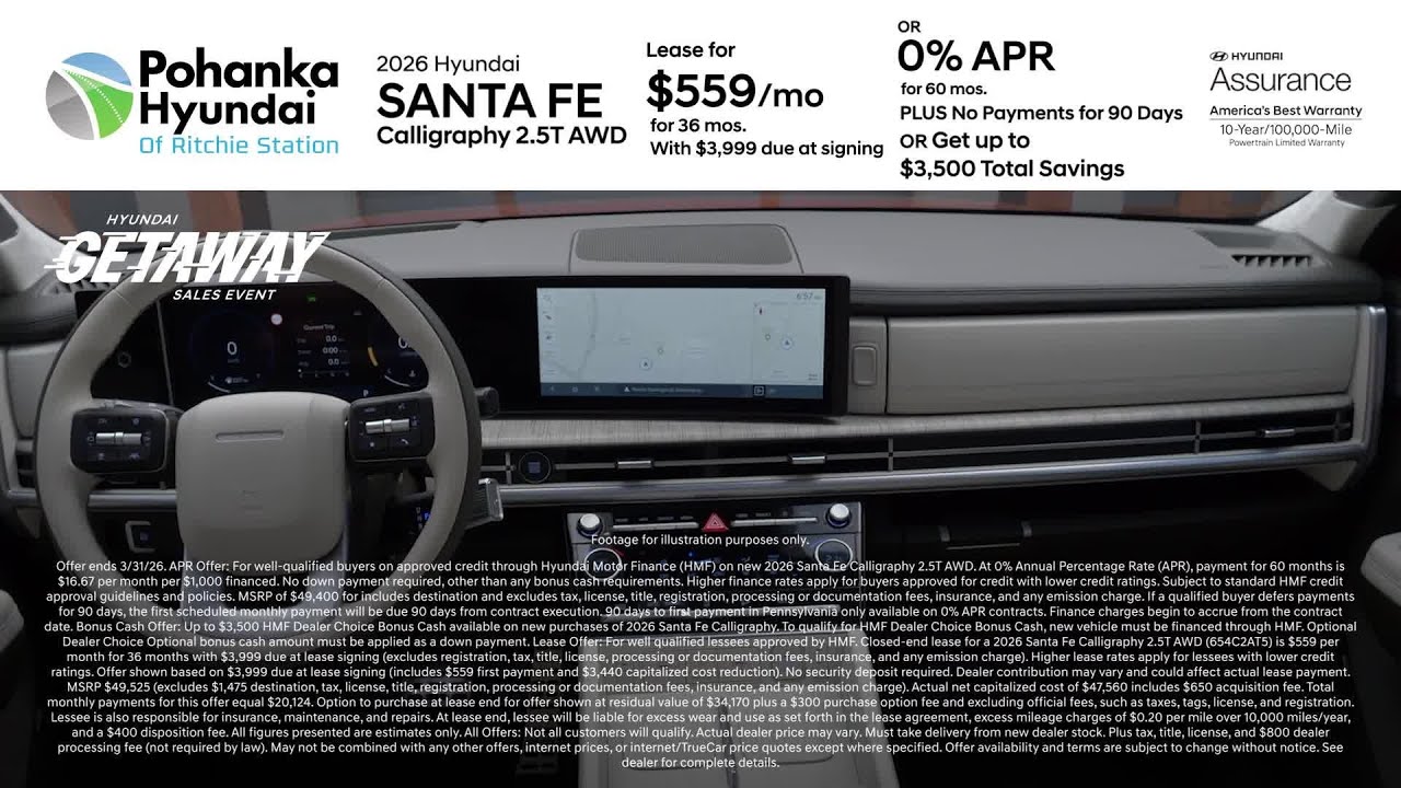 2026 Hyundai Santa Fe March Special Capitol Heights MD