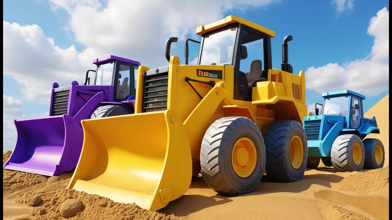 Five Little Bulldozers Push Push Push | Construction Site & Counting Song for Kids