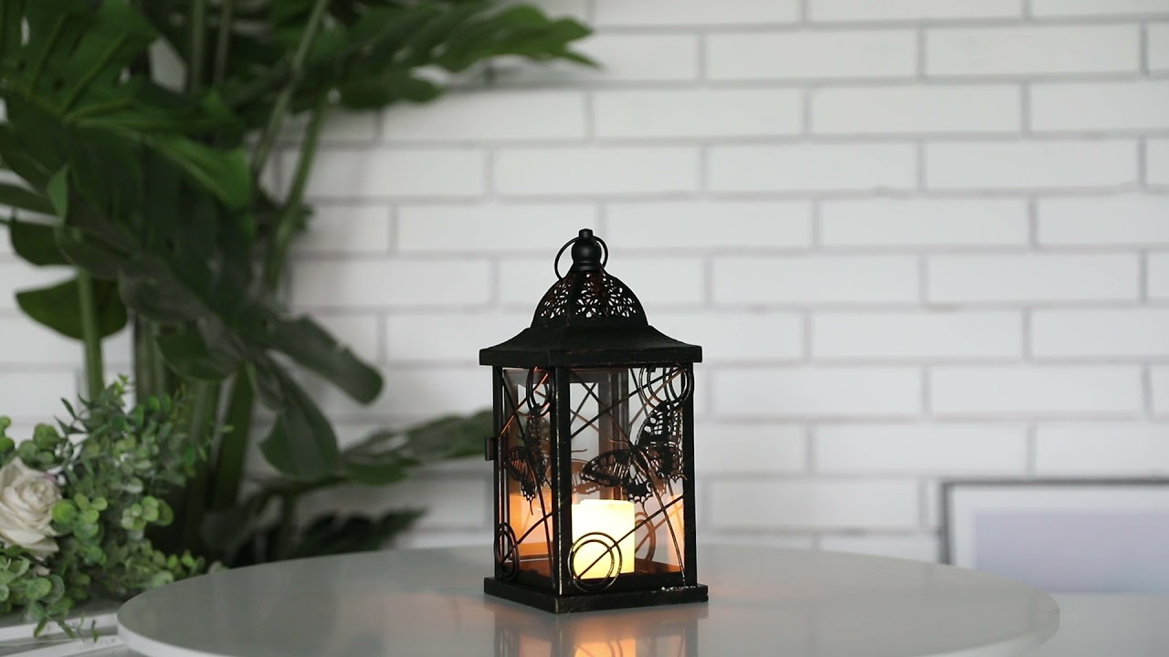 JHY DESIGN Butterfly Decorative Candle Lanterns 9.5