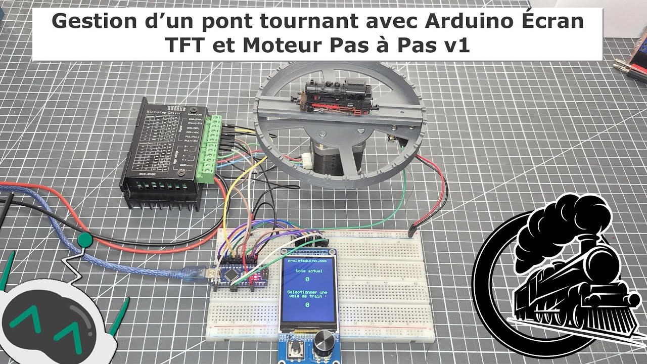 Gestion d’un pont tournant avec Arduino Écran TFT et Moteur Pas à Pas v1