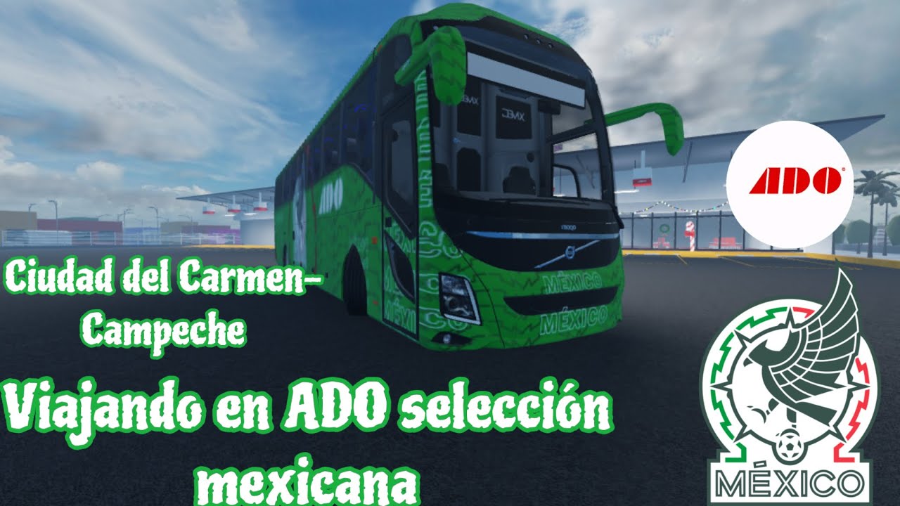 Viajando en ADO de la selección mexicana #autobusesmexicanos #roblox