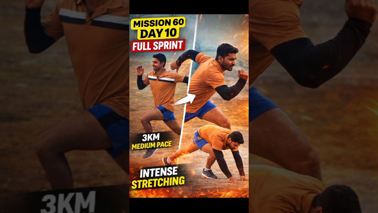 3KM RUN + 400M FULL SPRINT 😱 | Mission 60 Day 10 | Army Police Running Motivation 🔥 