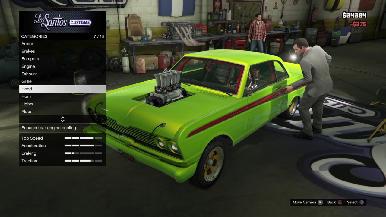 GTA 5 Michael attempts to steal a car inside LS customs