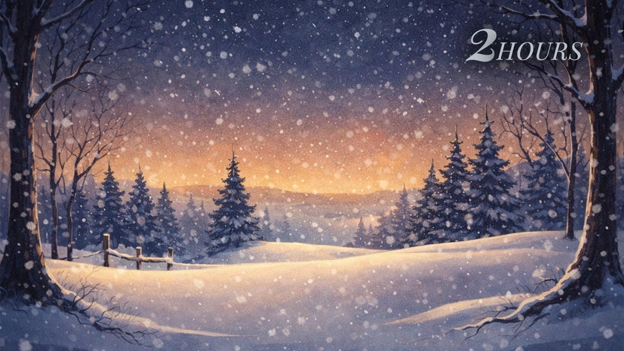 冬の夕暮れ – 静かに光が消える森 🌲❄️｜深い眠りのためのピアノアンビエント 2H