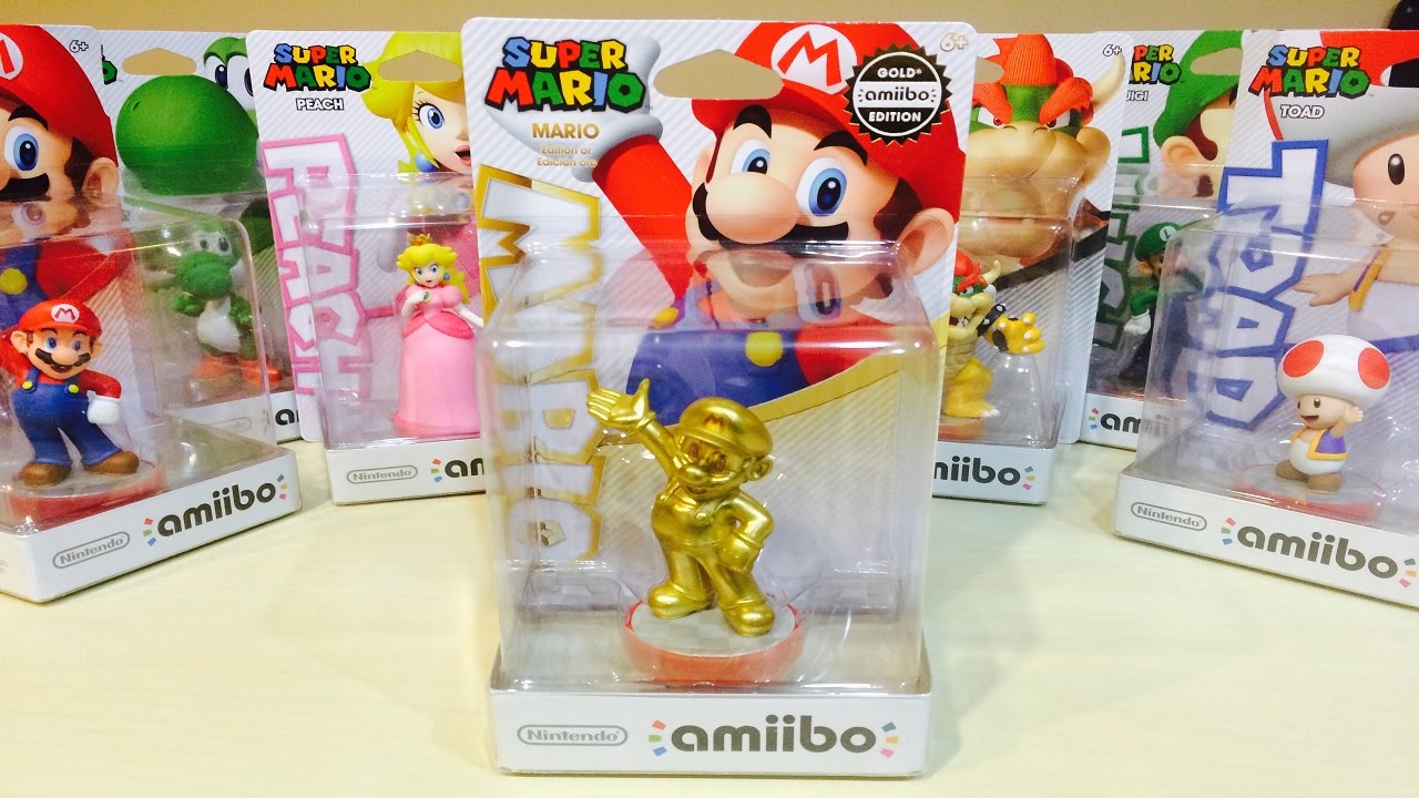 GOLD MARIO UNBOXING + EVERY NEW AMIIBO!!! Gold Edition Mario, Toad, Peach, Yoshi, Bowser, Luigi