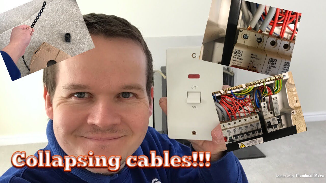Electricians day installing shower circuit and consumer unit find.
