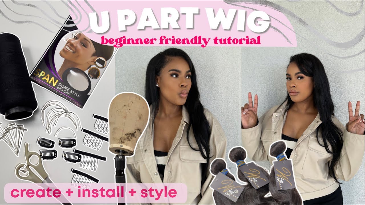 START TO FINISH U PART WIG TUTORIAL INSTALL & STYLE LAYERED CURLS W/ WIG DEALER RAW BUNDLES
